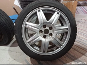 Vând 4 JANTE ALIAJ 16 inch SEAT Original + 4 ANVELOPE vara Bridgestone  - imagine 3