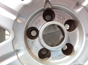 Vând 4 JANTE ALIAJ 16 inch SEAT Original + 4 ANVELOPE vara Bridgestone  - imagine 4