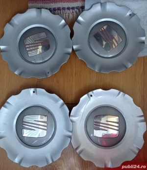 Vând 4 JANTE ALIAJ 16 inch SEAT Original + 4 ANVELOPE vara Bridgestone  - imagine 5