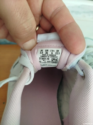 Puma Pantofi sport de piele ecologica Carina, Alb, Roz pastel