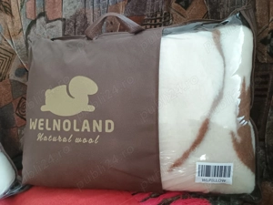 Vând pătură și 2perne lână oaie Merino Noua Zeelandă  - imagine 3
