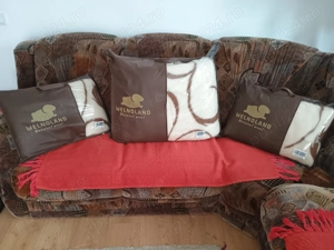 Vând pătură și 2perne lână oaie Merino Noua Zeelandă  - imagine 4