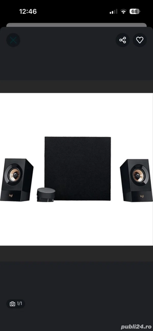 boxe de birou, home cinema logitech z533 60w 2.1 