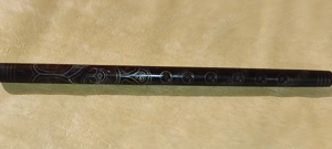 Instrument muzical de suflat FLUIER DIN LEMN - model rar  lungime 44 cm diametrul 22   26 mm