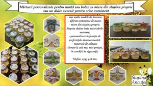 Marturii pentru nunta sau botez, cu miere din stupina proprie