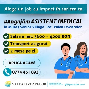 Asistent medical generalist Mureș Senior Village