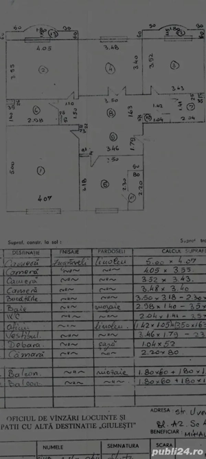 Schimb apartament 4 camere Militari
