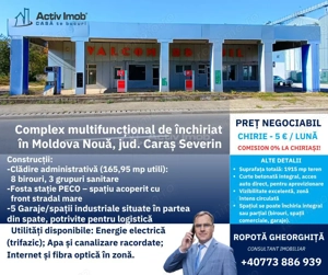 Complex multifunctional de inchiriat – ultracentral Moldova Noua