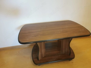 Măsuță de cafea pe roți cu raft (52 x 81 x 44 cm) - aprox. 12 kg - imagine 2