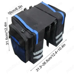 Geanta dubla OneSport pentru portbagaj spate bicicleta, 120lei. - imagine 2