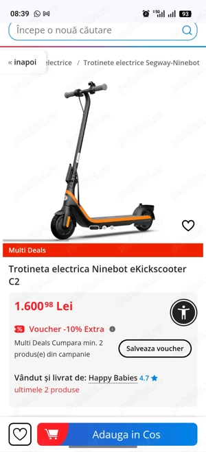 Trotineta electrica ninebot ekickscooterc2