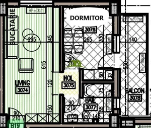 Studio B19 -living,dormitor,baie,terasa - Et.2/3 -BL.Nou Ostroveni - imagine 13