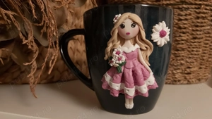 Cadou sotie iubita cana papusa fimo handmade