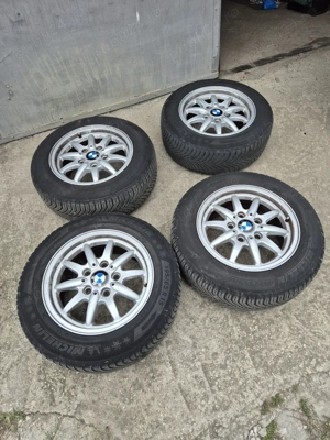 Vând jante bmw seria 3 R15 + cauciucuri Michelin 195/65 R15 M+S iarna  - imagine 5