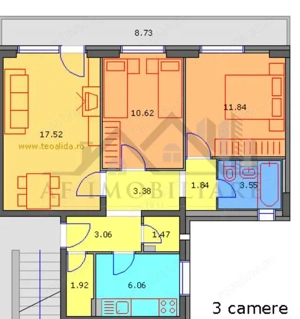 Apartament 3 camere Centru - Palas de inchiriat - imagine 7 Apartament 3 camere Centru - Palas de inchiriat - imagine 7