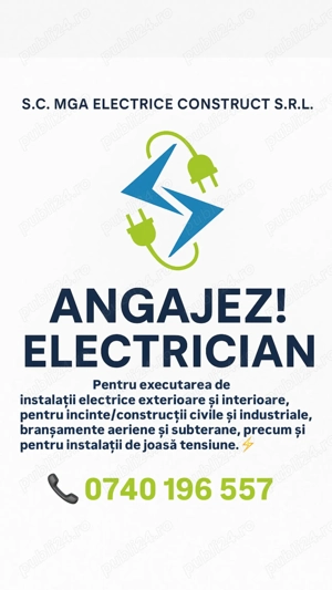 Angajez Electrician Buzău