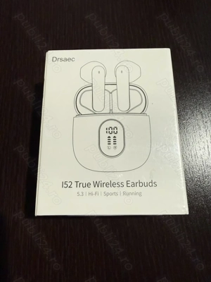Casti In-Ear Drsaec i52 Wireless Earbuds, BT, NC, Microfon, Negru, NOU