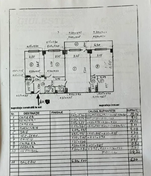 Vand apartament 3 camere 70 mp, semidecomandat, constructie 1986, etaj 5 10, zona Ghencea