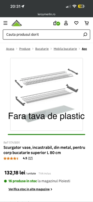 Scurgator Vase pentru corp de 80 cm - imagine 3