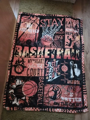 Pătură din fleece cu tematică de baschet 