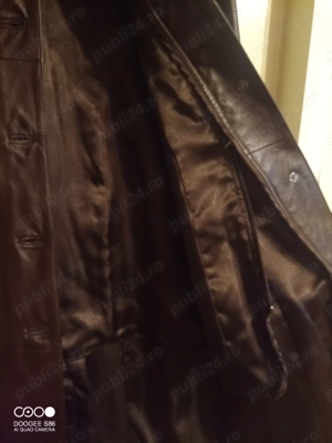 Haină de piele, lungă pentru dame  - imagine 3