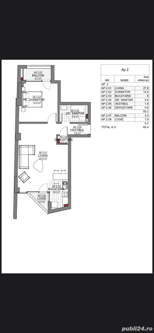 Două Camere|Toamnei|Mosilor|Eminescu|60m2|Incalzire pardoseala|Buncăr|Spati Verzi|două balcoane - imagine 2
