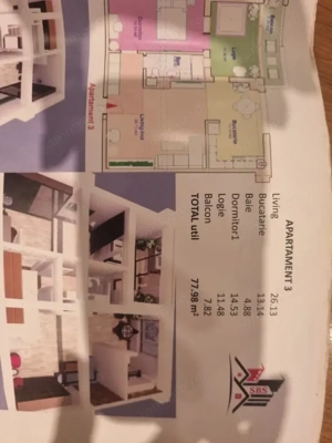 Apartament nou, 3 camere decomandat 78 mp, GEORGE ENESCU