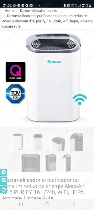 Dezumidificator și purificator de aer Alecoair