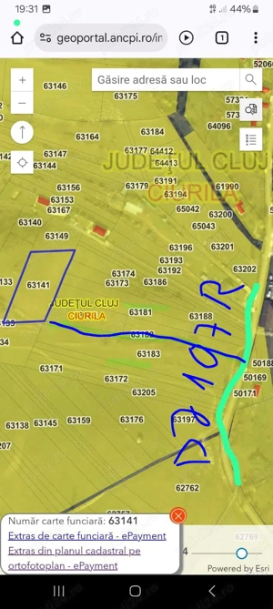 Teren extravilan în Ciurila 5000 mp cu CF