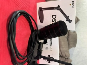 Set Microfon Rode Podmic Dinamic Versatil Broadcast USB si Stativde Masa Rode DS2  Articulat - imagine 3