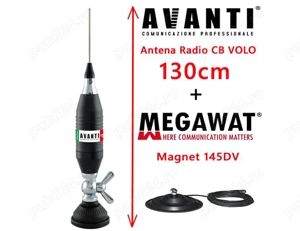 Antena CB + Baza Magnetica + Prindere Fluture Rabatabila + Cablu Talpa - imagine 3