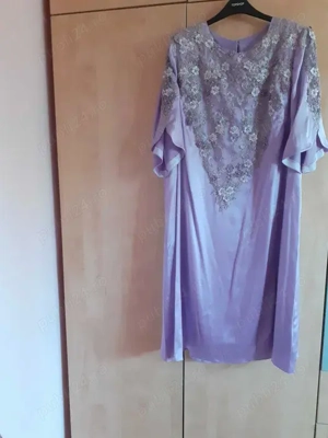 Rochie matase naturala cu broderie olandeza in relief - mas. 54-56