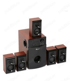 Boxe subwoofer PC TV petrecere 5.1 Serioux HT5100C, 140W RMS, Rosu