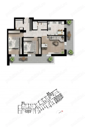Apartament cu 3 camere, disponibil imediat pentru mutare. - imagine 3