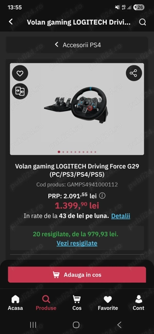 Longitech G29 de vanzare 