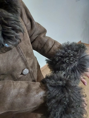 Cojoc cu gluga blana oaie autentic nou 