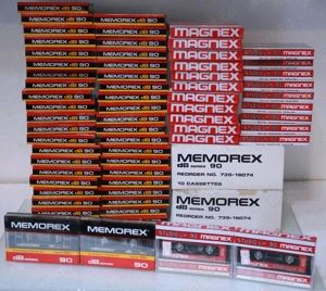 Casete sigilate Memorex,Magnex,90min,normal position.