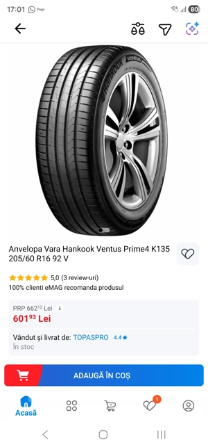 anvelope vara Hankook Ventus Prime4 205/60R16,Dot 2025 - imagine 2
