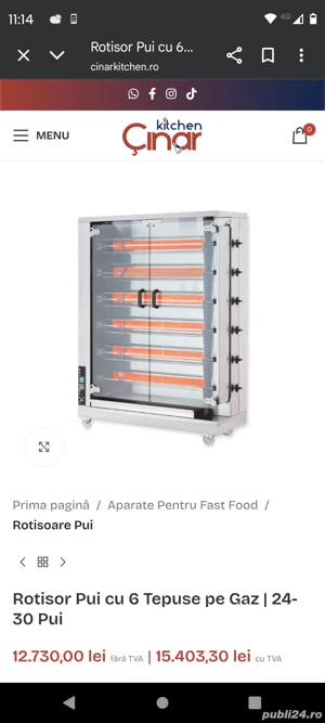 Rotisor Cu 6 Arzatoare Cinar kitchen Impecabil!