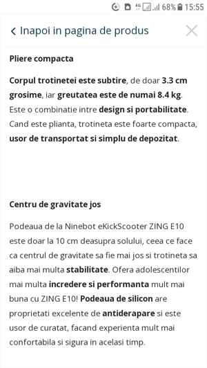 Trotineta electrica Ninebot si Bicicleta Fitness - imagine 5