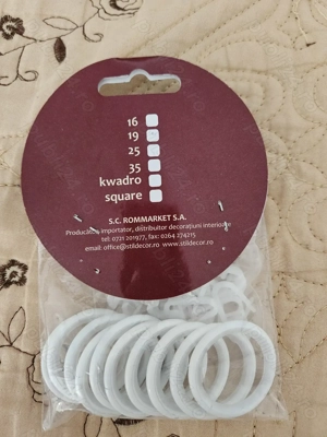Set inele metalice si cârlige plastic pentru galerie  - imagine 3