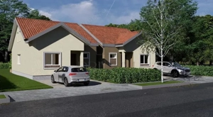 Duplex intreg - la rosu - despartit prin baie