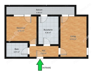 Apartament cu 2 camere decomandate si balcon in zona Turnisor in Sibiu - imagine 4