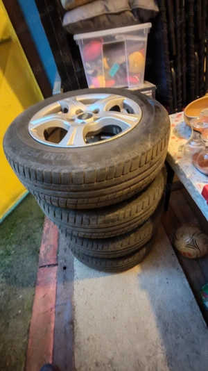 Vând 4 jante aliaj cu cauciucuri de vara  - imagine 3