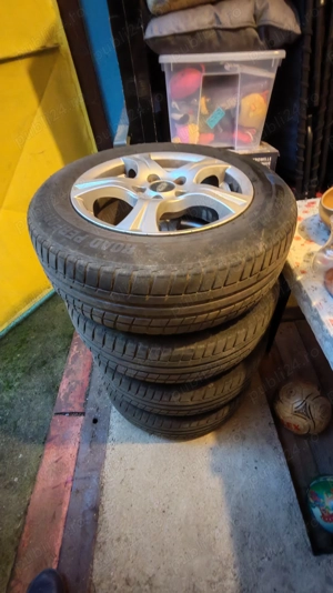 Vând 4 jante aliaj cu cauciucuri de vara  - imagine 4