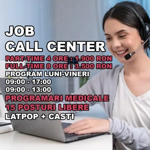 Angajam Remote Call Center Part Time sau Full Time Programari Medicale