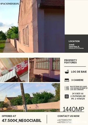 Se vinde sau se schimbă cu locuință în Arad,casă cu teren de 1.440 mp în comuna Felnac