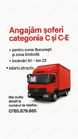 Angajăm șofer categoria C și C+E