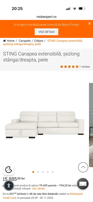 vand coltar din piele naturala, extensibil.