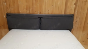 Pat dublu de dormitor, saltea cu memorie